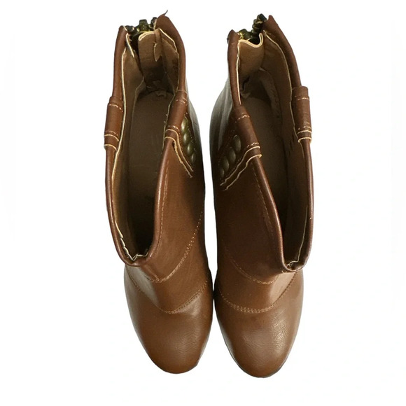 Seven Seville Boots Brown Short Boot Button Detail Almond Toe Size 9 - Picture 5 of 11